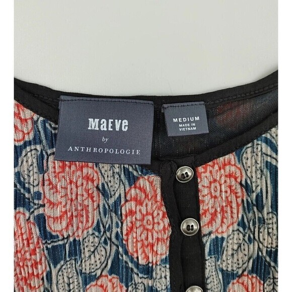 Maeve Anthropologie Tati Cami Top Womens Medium Floral Textured Shimmer Boho - Picture 3 of 12